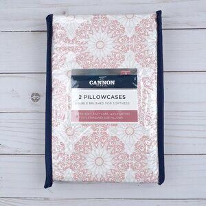 Cannon Pillow Cases Standard Medallions Set of 2 Coral Gray